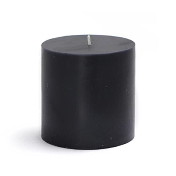 Zest Candle Zest Candle CPZ-081-12 3 x 3 in. Black Pillar Candles -12pcs-Case- Bulk CPZ-081_12 - main
